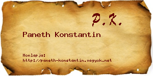 Paneth Konstantin névjegykártya
